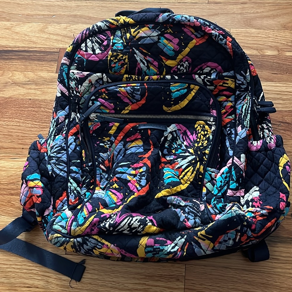 VERA BRADLEY xl campus backpack in butterfly flutter